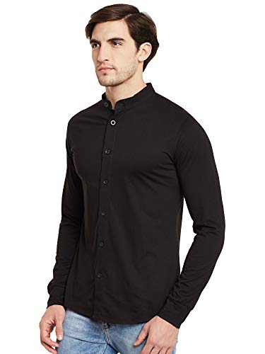 Image of GRITSTONES Men's Plain Regular Fit Casual Shirt (GSFSSHRT1472MRNBLK Maroon, Black Large)