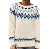 Jersey de invierno de punto grueso con intrincado patrón jacquard para un estilo acogedor en la estación fría