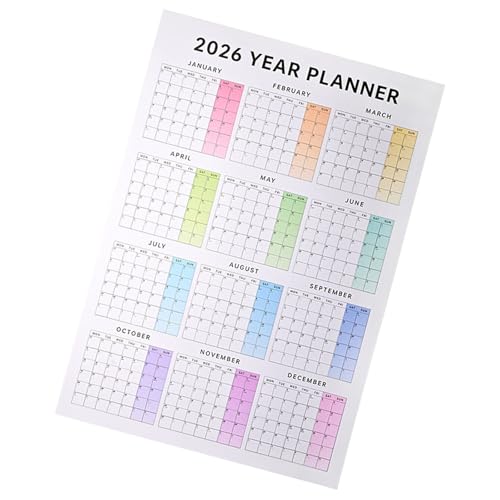 Calendrier annuel 2026 mural pour ne plus oublier vos objectifs de l'année