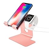 Tranesca 2-in-1 Charger Stand Station Compatible with iPhone That uses Magsafe Charger (Rose Gold)