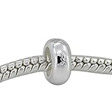 （2 PCS）Focal Round Stopper with Rubber Charms Stopper Spacer Charm Beads fit for 3mm Chain Bracelet Bangle