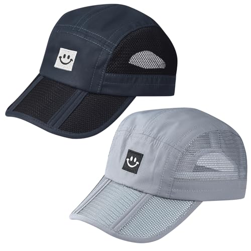 MaxNova 2 Pack Toddler Baseball Cap 2-4,4-6T Navy/Gray