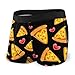 FJAUOQ Herren Classics Boxershorts I Love Pizza Neuheit Boxershorts Print Unterw&auml;sche Stretch Boxer Trunk mit Tasche, Schwarz , XL