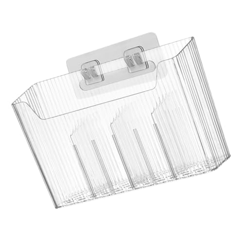 SOLUSTRE Hanging Plastic Basket Wall Hanging Storage Basket for Kitchen Bathroom Wall Organizer Draining Hole Striped Design