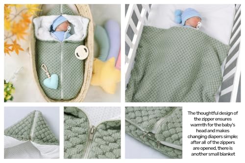 LLmoway Baby Receiving Blanket Boys Girls Soft Knit Swaddle Warm Newborn Wrap Sleeping Bag for Infant 0-12 Months Green4