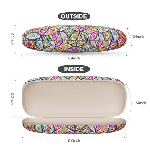 Image of Eyeglasses Case, Portable Hard Shell Protective Case for Glasses, Eyeglass Holder Box for Women with Cleaning Cloth