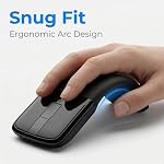 Arc Mouse, Touch Thin Portable Folding Optical Mouse Receiver Foldable Mouse Travel Mouse Computer Mouse Portable Mouse | Ultra-Slim Lightweight Design with Touch Control, Ergonomic Arc Shape, Travel-Friendly Portable Computer Mouse for Laptop PC