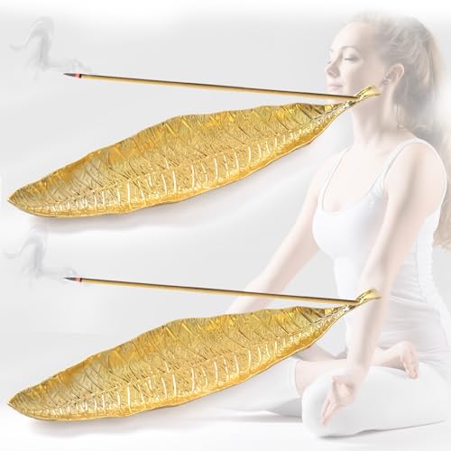 Räucherstäbchen Halter Metall Blätter, 2 Stück...