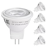 LE 3W MR11 GU4.0 LED Bulbs, Not Dimmable, 35W Halogen Bulbs Equivalent, 12V AC/DC, 230lm, 36° Beam Angle, Warm White, 3000K, GU4 Base, LED Light Bulbs, Spotlight, Pack of 4 Units