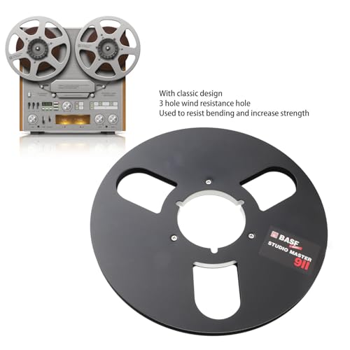 1/4 10 Zoll Leere Tonbandspule, Aluminiumlegierung, Reparatur-Tonbandgerät für Nab mit Hervorragender Klangqualität (Schwarz)