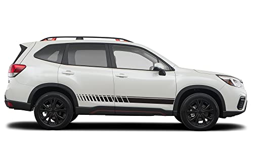 Lower Door Racing Stripes Graphics Stickers Decals Compatible With Subaru Forester (Black) #TOP20