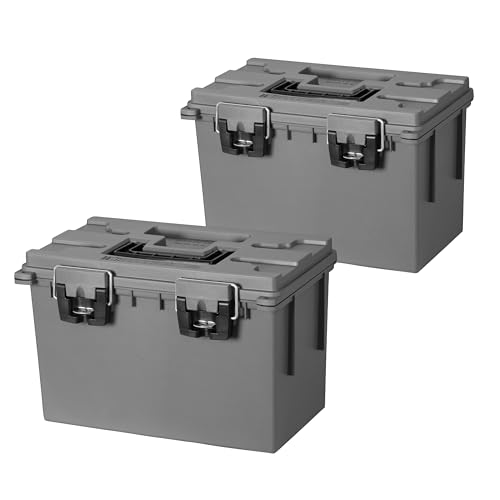 Image of Sheffield 12775 XL Storage Bins With Lids, 2-Pack Stackable Storage Bins, Made in USA, Lockable and Water-Resistant Containers with Lids, Plastic Containers for Home, Classroom, and Dorm