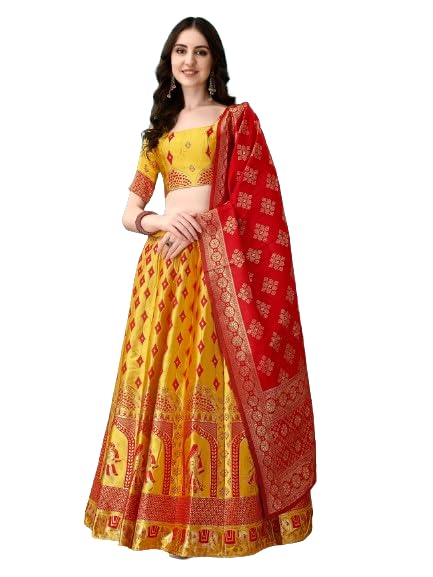BhaktiFashion Traditonal Womens Wear Banarasi Silk Lehenga Choli (ak2)-picture-36