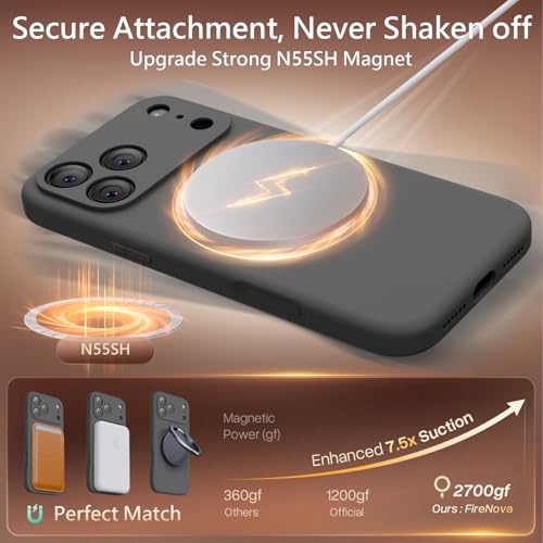 Image of FireNova Magnetic for iPhone 17 Pro Max Case, Compatible with MagSafe, [Integrated Silicone Camera Control Button] [Camera Protection] Anti-Scratch Microfiber Lining Phone Case, 6.9 inch, Space Gray