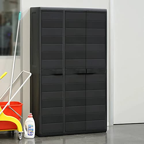 vidaXL Gartenschrank 3 Regale Geräteschrank Geräteschuppen Kunststoffschrank – Bild 5