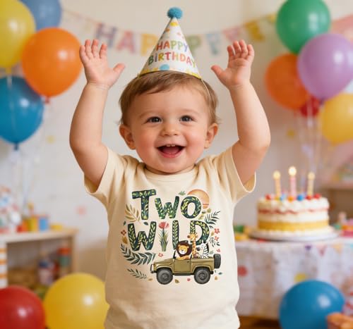 Image of Toddler Boys Girls 2nd Birthday Shirt Outfit for Kids Two Years Old Birthday Gift for Party Short Sleeve Tshirt