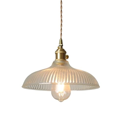 Vfdaswqq One Color Lamp, Vintage Glass Modern Shade Gold Brass Adjustable Chandelier