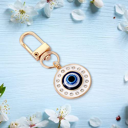 Cute Jewelry Evil Eye Keychain Good Luck Key Chain For Women Charms For Car Keys Holder (White) #TOP7