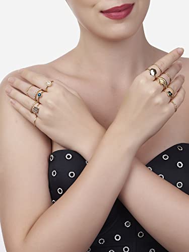 Set of 15 Contemporary Stackable Rings For Women