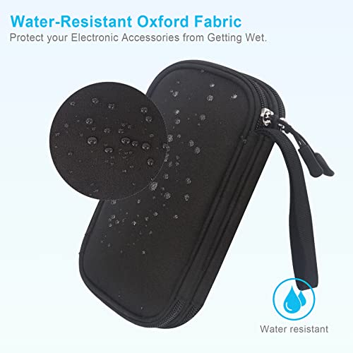 Lacdo Electronic Organizer, Travel Cable Organizer Bag Pouch Tech Electronic Accessories Carry Case Portable Double Layers Charger Case for Cable, Cords, Charger, Phone, Power Bank, Earphone, Black