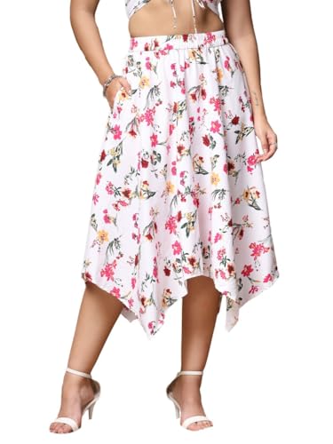 Image of OOMPH! Long Skirts for Women with Handkerchief Hem