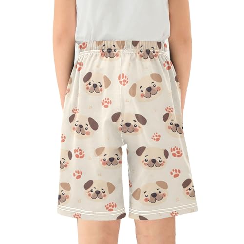 ALAZA Funny Dog Paw Print Pajama Shorts Elastic Waist Casual Sleep Shorts with Pockets Size 6-142