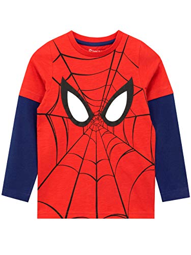 Marvel Camiseta de Manga Larga para niños Spiderman Rojo 3-4 Años