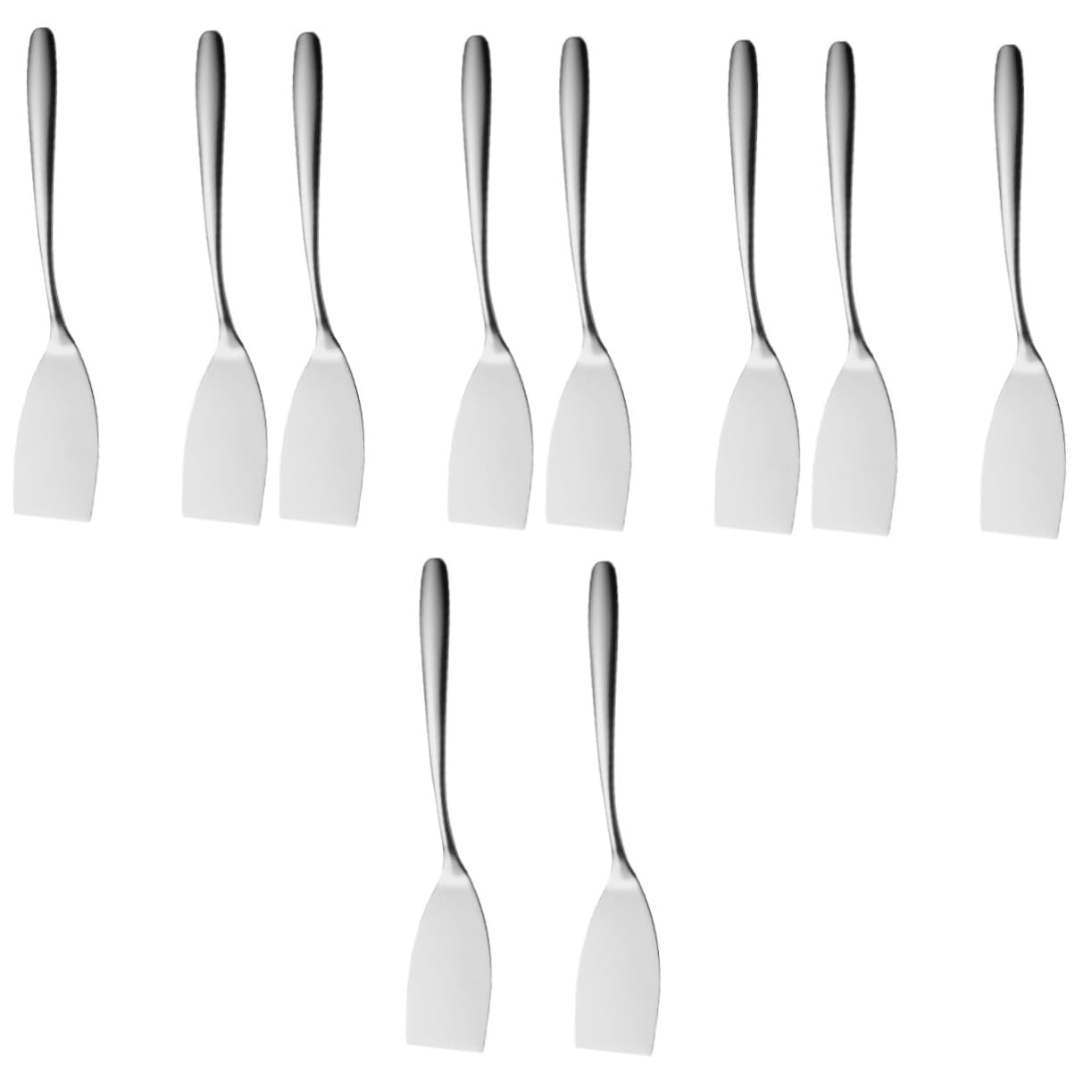 Abaodam 5 Set Spatola per Friggere in Acciaio Inossidabile Cucina Frittura Pinna per Bistecca Cuoco Girando Mescolata Grasso Spatola per Friggere Bistecca Piccolo Carne Pala 2 Pezzi*5