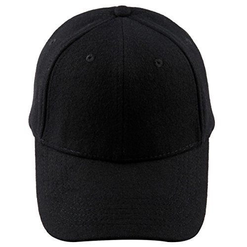 Samtree Unisex Woolen Baseball Cap,Winter Wide Brim Warm Snapback Hat (01-Black(Woolen)) #TOP1