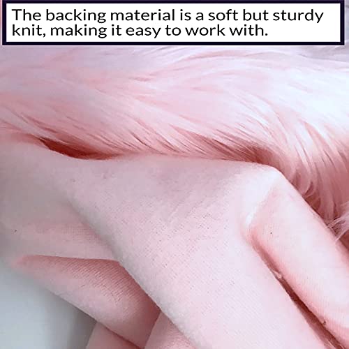 Bianna Creations | Faux Fur Fabric Ultra Soft Deluxe Plush Shaggy Squares | Craft, Sewing, Props, Costumes, Decoration (Baby Pink, 20x20 inches)
