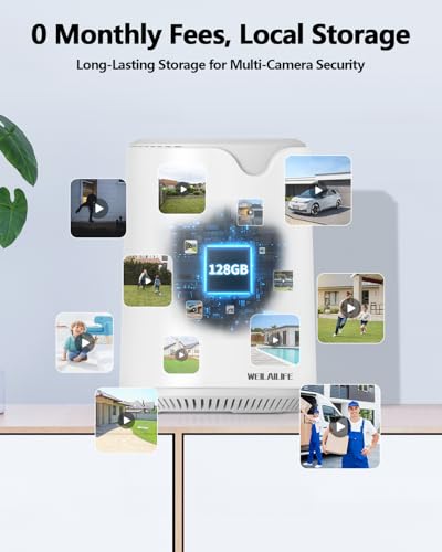 Image of 【Auto Tracking & 2-Way Audio】 Solar Powered PTZ Camera System, Wireless Outdoor Security Cameras, WiFi Home Video Surveillance Systems DVR Kits