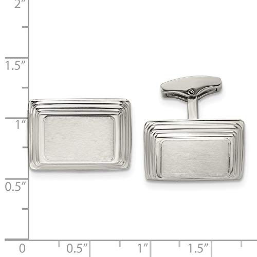 Mancuernillas para hombre en acero inoxidable 16 mm x 23 mm miniatura 3