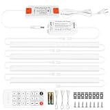 Litever Under Cabinet Lights Plug in. Slim. Super Bright. 21W. Dimmable. 1 Remote Controls Multiple Lighting Kits Synchronously. Perfect for Kitchen Under Cabinets, Over Counter Lights.Daylight 5000K.