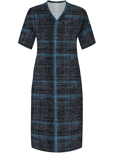 Image of SUZONANA Plus Size Denim Print Maxi Dresses for Women Casual V Neck Short Sleeve with Pockets Soft Jean Look Dress XL-6XL