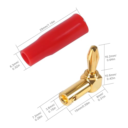 Conectores banana 4mm ángulo 90° dorados 12 piezas miniatura 3