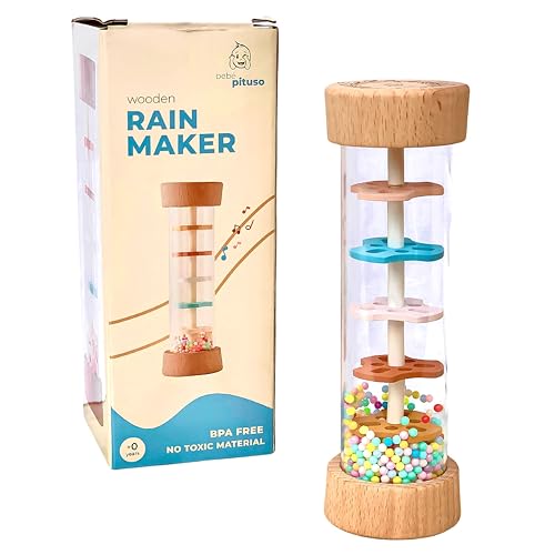 Palo de Lluvia Bebe Pituso - montessori bebe 0 a 6 meses - sonajero bebe 0-3 meses - juguete bebe 6 meses - tummy time bebe - regalo niño 1 año - juguete bebe 1 año- regalo bebe recien nacido