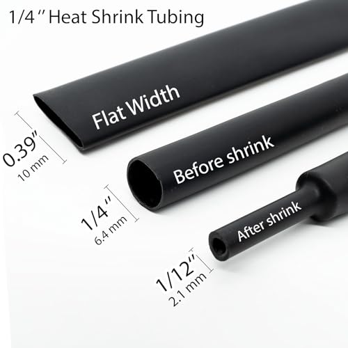 Meyooziisu HEATSHRINKTUBING-REDBLACKMIX-6.4-100 1/4 Inch Heat Shrink Tubing - 3:1 Ratio Dual Wall Adhesive Lined, Marine Grade, Waterproof Insulation - Electrical Industrial Cable Wire Tube Wrap thumb #2