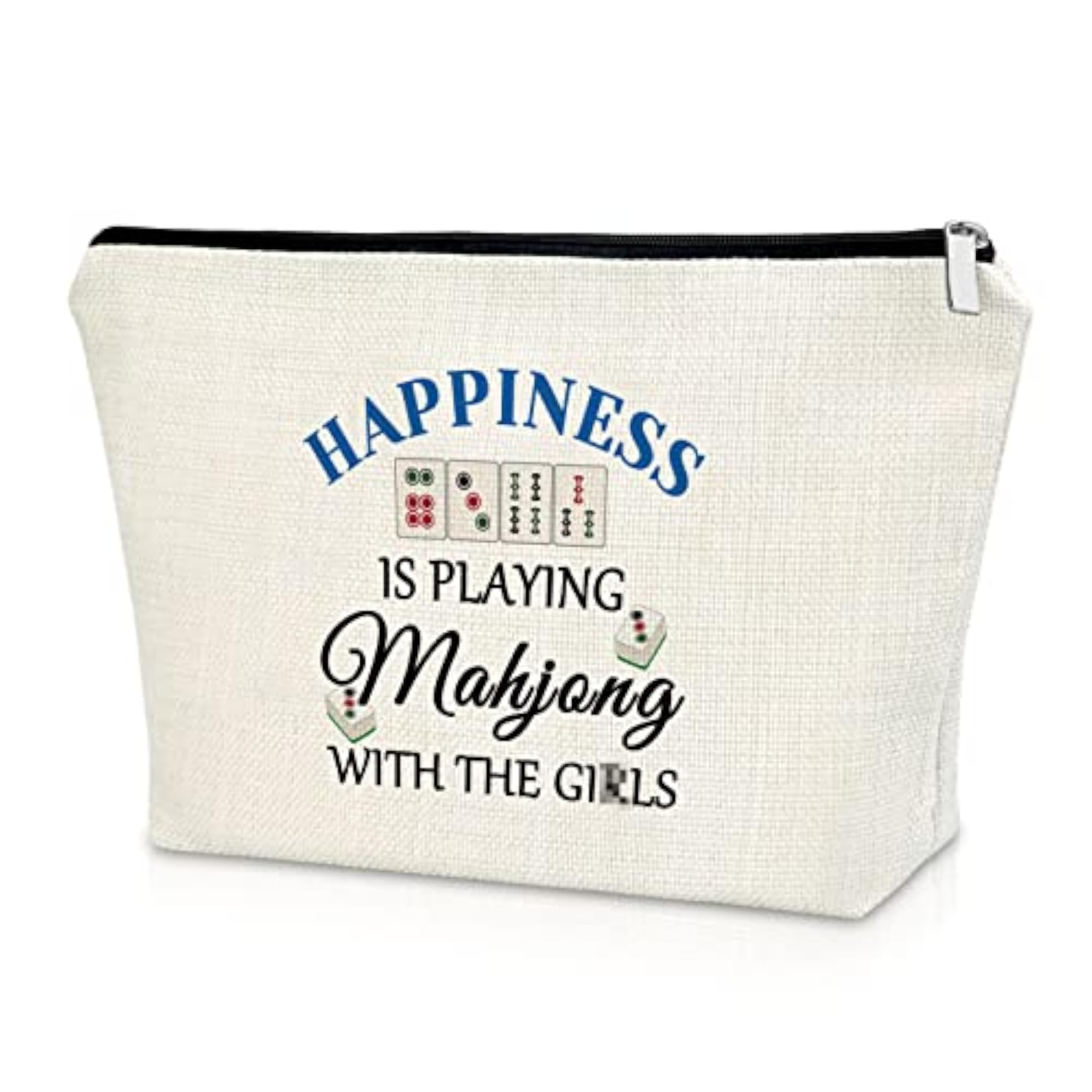 Lucky Mahjong Cosmetic Bag, Gift for Mahjong Players