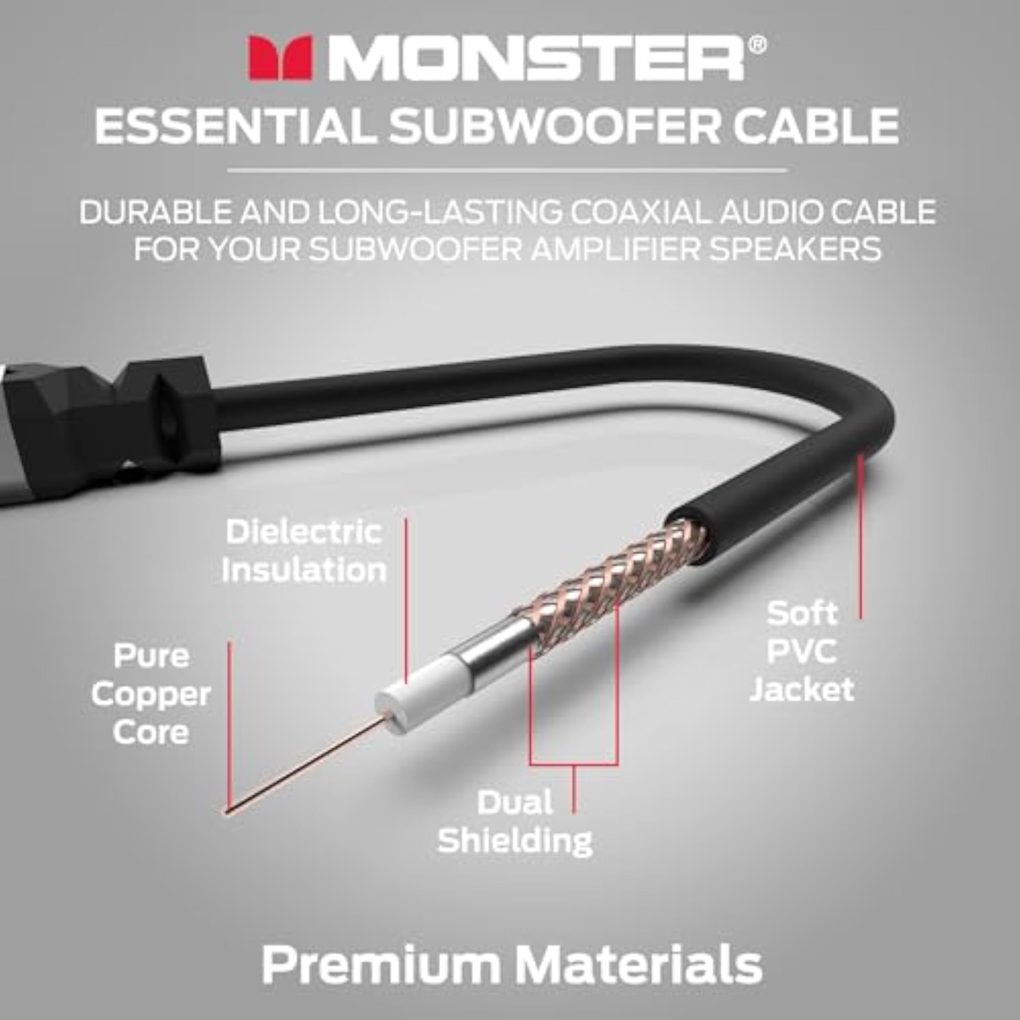 Essentials Subwoofer Cable - Optimized RCA Cable