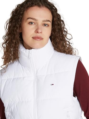 Tommy Jeans Chaleco Mujer con diseño acolchado corto y cuello alto protector 3