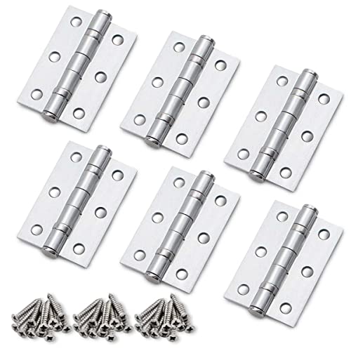 Bwintech 3 works 75 x 50 x 2.0mm(3 inch) Satin Chrome Brushed Hinge for Fire Door Steel Fire Rated Internal Door Hinges