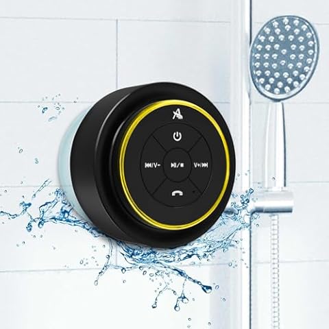 XLEADER, Upgraded, Shower Speaker, Certified IPX7 Waterproof Bluetooth Wireless Speaker with Suction Cup for Bathroom, Built-in Mic, Crystal Sound&Rich Bass,up to 12H Playtime, Ideal Electronic Gifts Cover