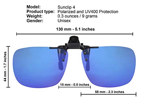 Image of Success Eyewear Clip On Sunglasses Flip Up Polarized Sunglasses Clip onto Eyeglasses Over Prescription Glasses Case Included