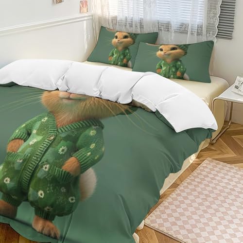 Parure de lit 3D housse de couette microfibre à fermeture éclair
