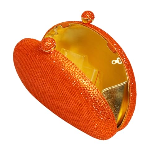Image of UMREN Women Sparkly Rhinestone Evening Bag Crystal Clutch Purses Glitter Shell Shaped Handbag Wedding Prom Shoulder Bag