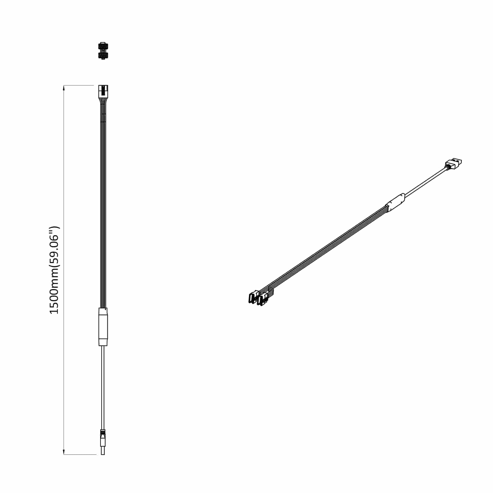 LED Streifen 2 Stück Schwarz und Mehrfarbig 1745 mm LED-Lichterkette mit USB Stromversorgung für Innenbereich Wohnzimmer Schlafzimmer Party Beleuchtung und Dekoration
