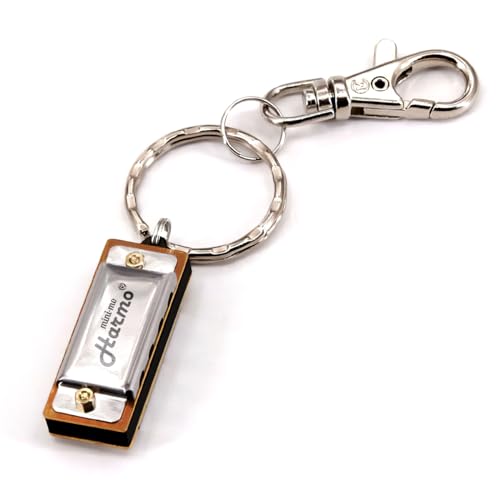 Harmo Mini-Mo Keychain Harmonica – 4 Hole 8 Tunes Type C Mini Harmonica Keychain, Stylish and Portable Mini Keychain, USA Designed Stainless Steel, Ideal Music Keychain Accessory - Les Beatles, Paul McCartney, John Lennon, RIngo Starr, George Harrison Harmo Mini-Mo Keychain Harmonica - 4 Hole 8 Tunes Type C Mini Harmonica Keychain, Stylish and Portable Mini Keychain, USA Designed Stainless Steel, Ideal Music Keychain Accessory