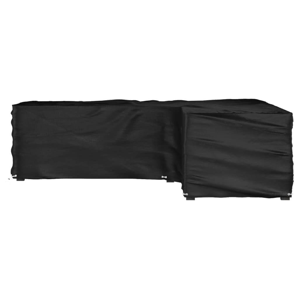 Fengshui Gartenmobel-Abdeckung L-Form 250x250x70 cm | Polyethylen, 16 Aluminiumosen, Wetterbestandig, Leicht Zusammenfaltbar