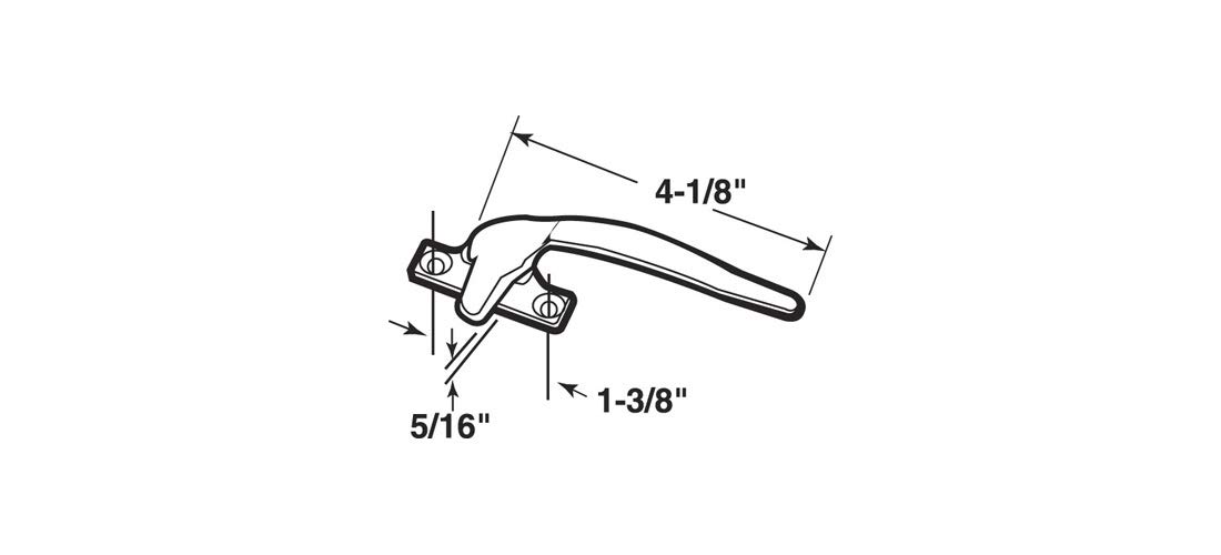 CR Laurence H3603 rechten Flügelfenster Verriegelungsgriff mit 1-3/8" Schraublöchern