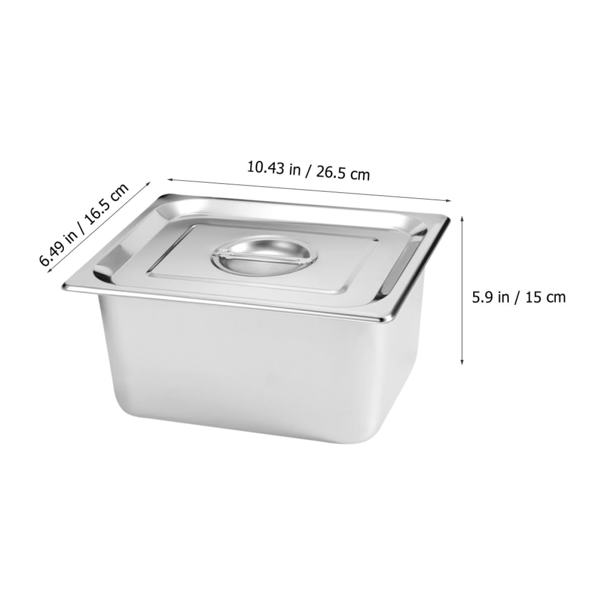 Tapa para Buffet de Acero Inoxidable Bandeja Rectangular Fácil de Limpiar y Mantener Alimentos Frescos, Adecuado para Restaurantes y Familias